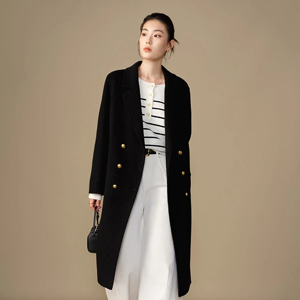 独束微胖M大码女装气质【琥珀大衣】100%绵羊毛呢大衣外套24DS84268