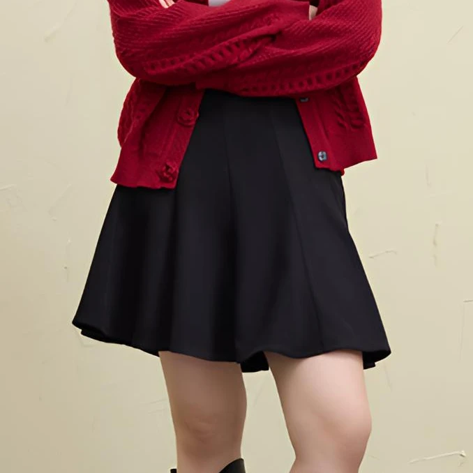 独束微胖大码女装高腰显瘦简约百搭气质款半身裙A字裙24DS84556