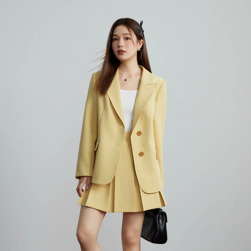 独束微胖MM大码女装通勤简约设计感职业气质显瘦西装23DS83036