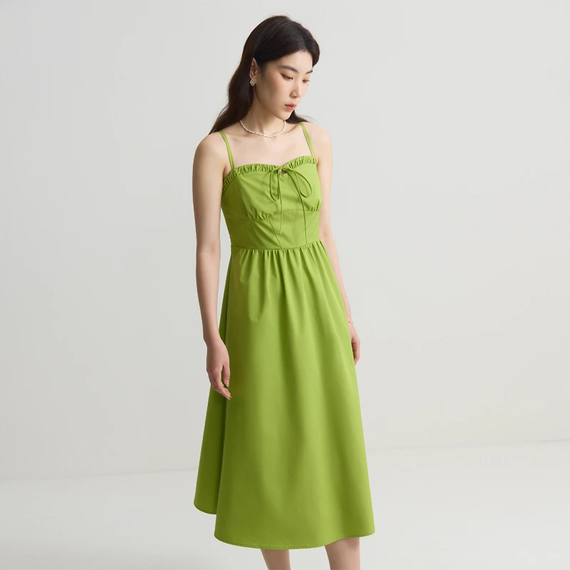 独束微胖M大码女装显瘦百搭时尚甜美气质温柔吊带连衣裙24DS82285