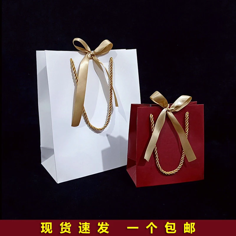 首饰袋 纯色丝带手提袋印刷logo礼袋小盒子首饰品服装包装手拎袋