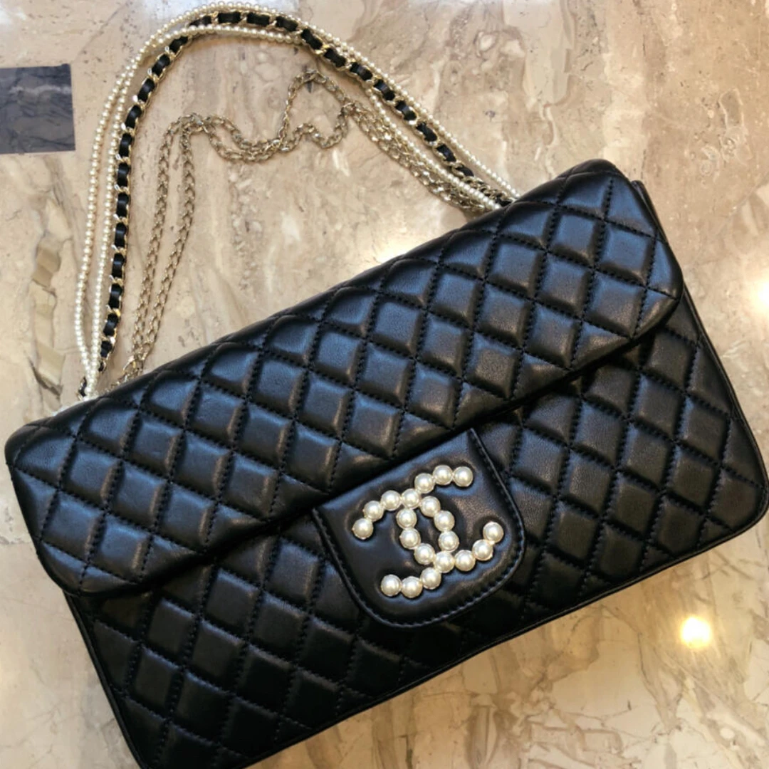 95新 Chanel/香奈儿 2333|香奈儿威斯敏斯特黑金珍珠单肩腋下包