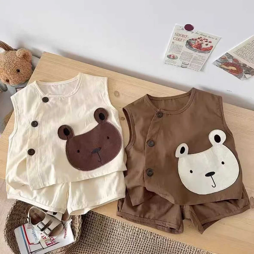 【100%纯棉】夏日美拉德森系男女套装儿童节2025年款衣服男童儿童