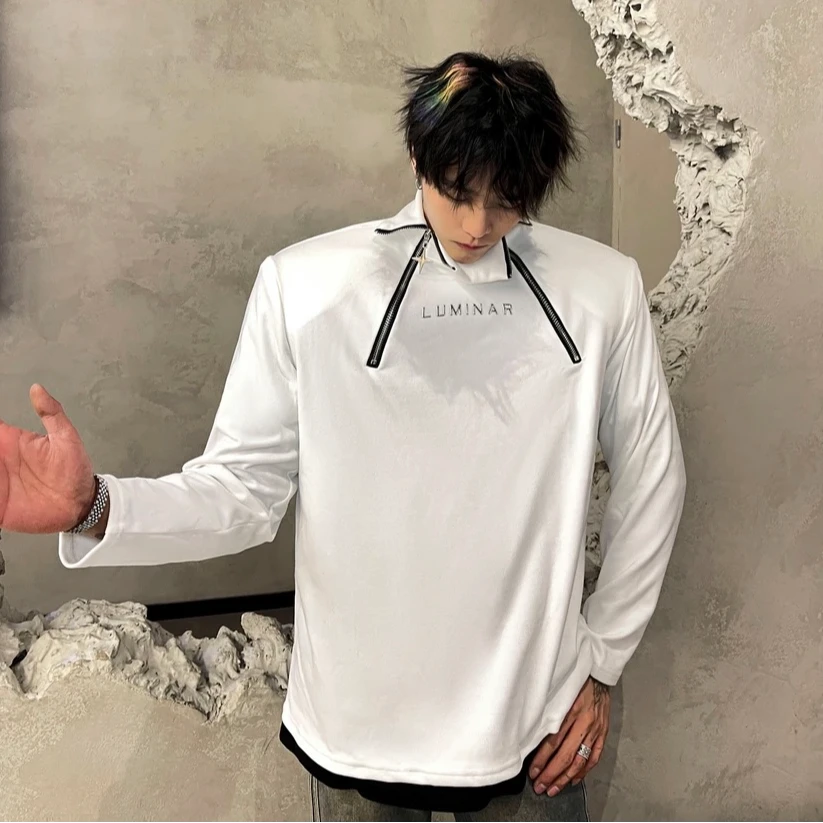 微瑕小瑕疵垫肩加绒加厚双面德绒打底衫男215