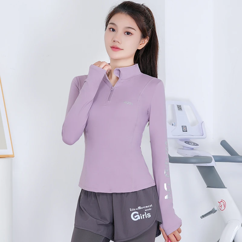 健身长袖训练服速干晨跑运动服女夏季新款专业瑜伽修身显瘦