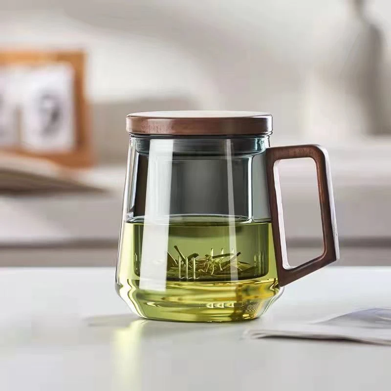高硼硅玻璃高档耐热大容量办公室透明泡茶杯过滤绿茶杯茶杯玻璃