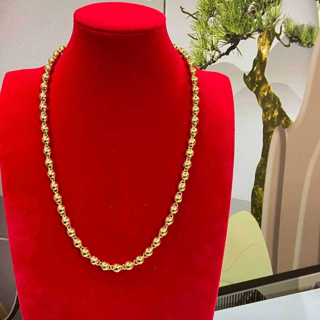 合金项链 圆珠项链K8 时尚光面光珠素款项链