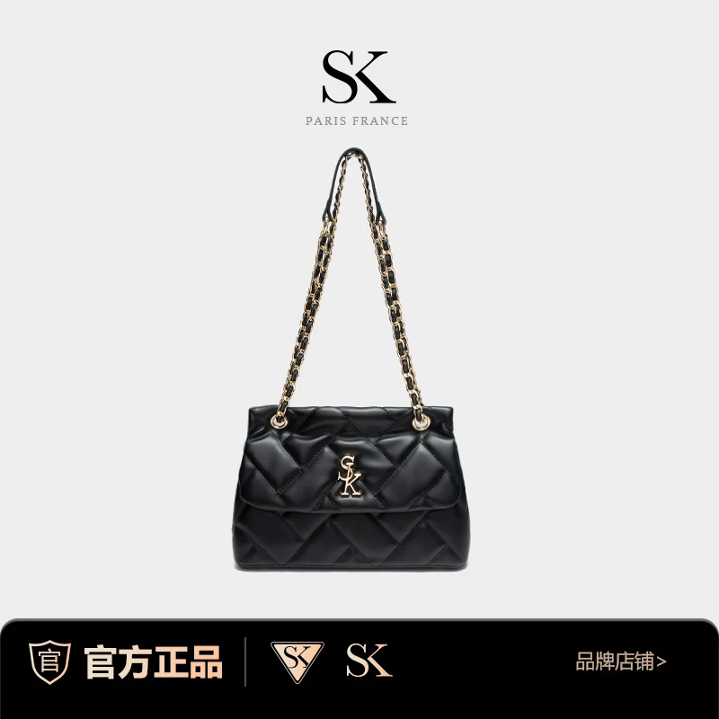 【叶三妹严选】 SK/秋冬新款简约百搭女士黑色腋下可斜挎肩包