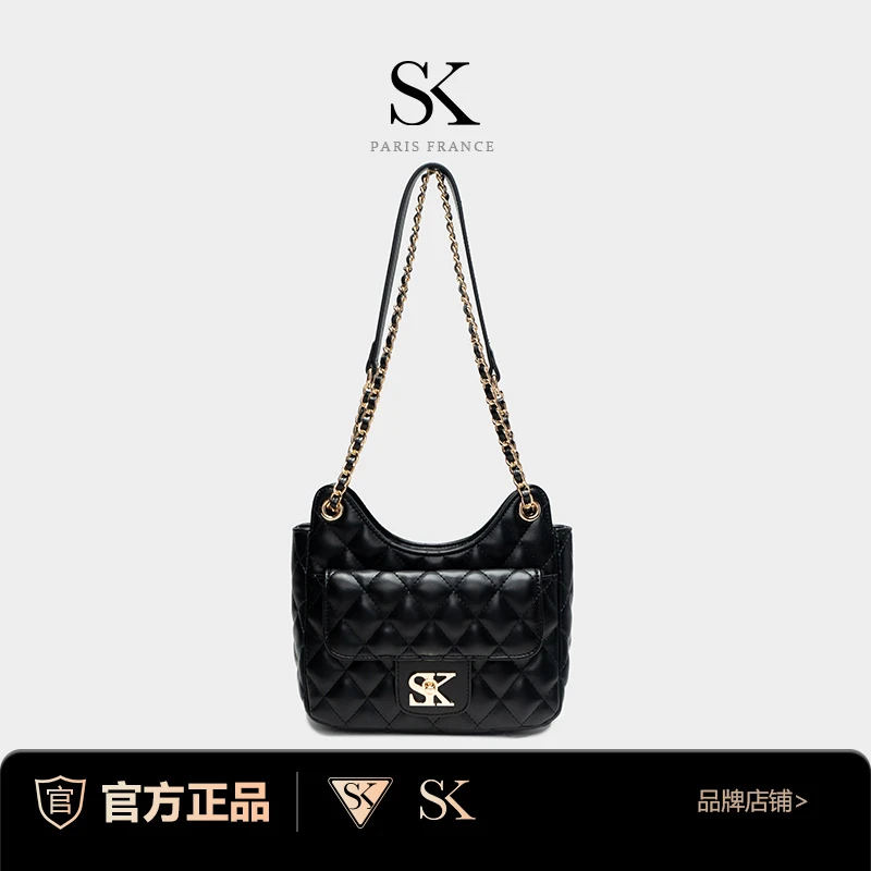 【苏晚晚定制】 SK/秋冬新款百搭轻奢女士黑色腋下可斜挎肩包
