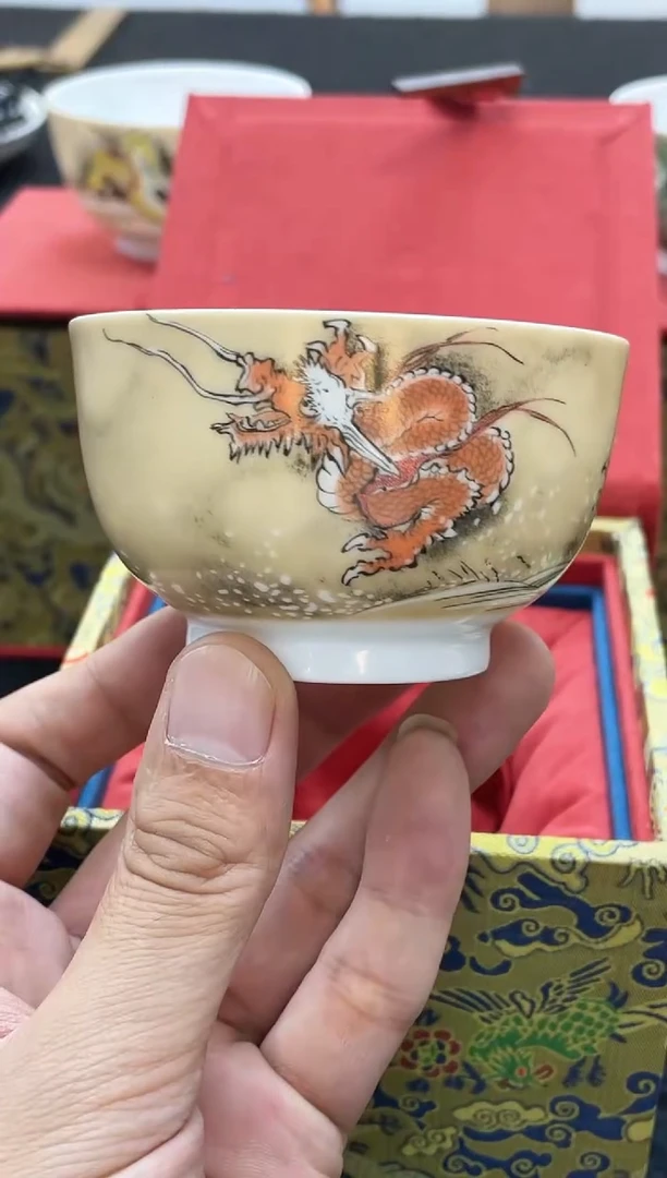 【闪购商品】杯子余宏达110960神龙纳福杯子橙