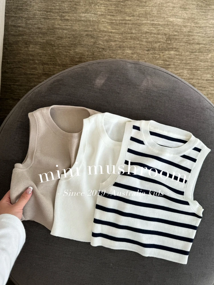 【断码价】 儿童休闲三色针织背心 短款偏小版型 小背心