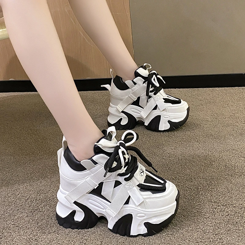 内增高老爹鞋女2024春季新款百搭炸街小个子厚底10cm运动增高女鞋