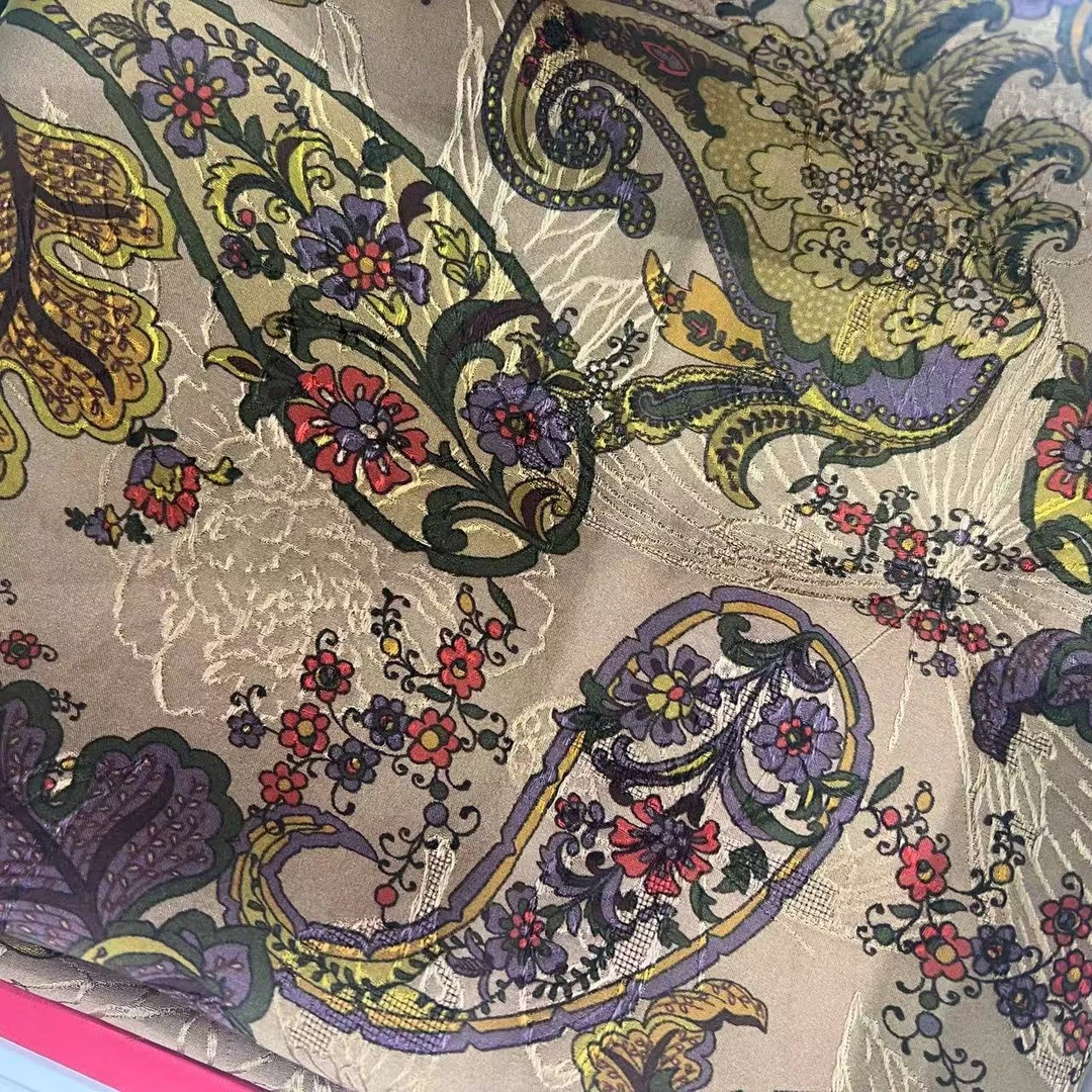 【140香云纱方巾-XYS-140-Y-4172】42姆米湖丝大晶花萝135cm丝巾