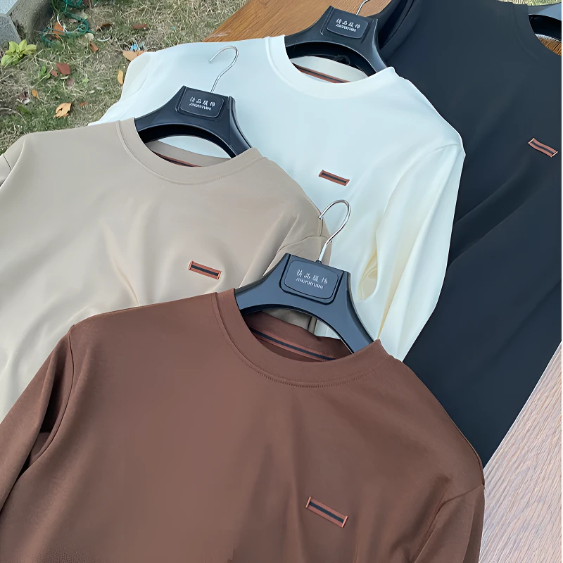 高端货！内里薄绒！亲肤细腻！秋冬男士时尚休闲保暖打底衫长袖T恤