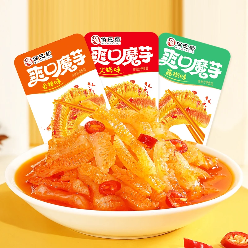 魔芋爽素毛肚香辣酸辣休闲小吃辣条网红零食开袋即食解馋劲道麻辣