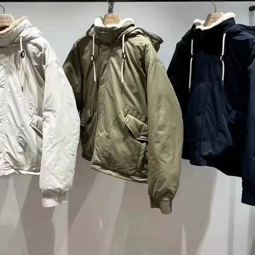 韩版工装风短款连帽外套