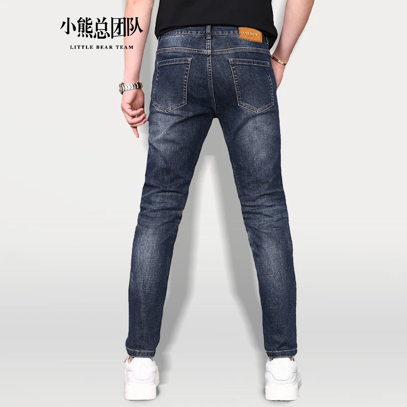 【春季新款】25年水洗蓝牛仔裤修身小直筒男牛仔裤子时尚百搭男款