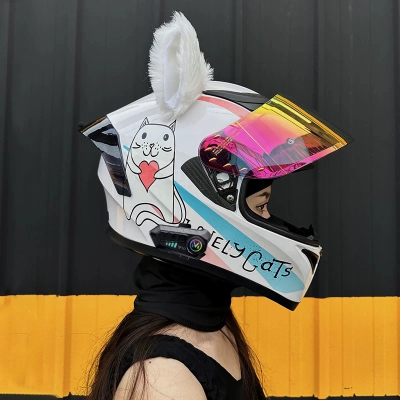 【送蓝牙】艾狮摩托车头盔男女全盔新款3C认证新国标A1类机车安全帽