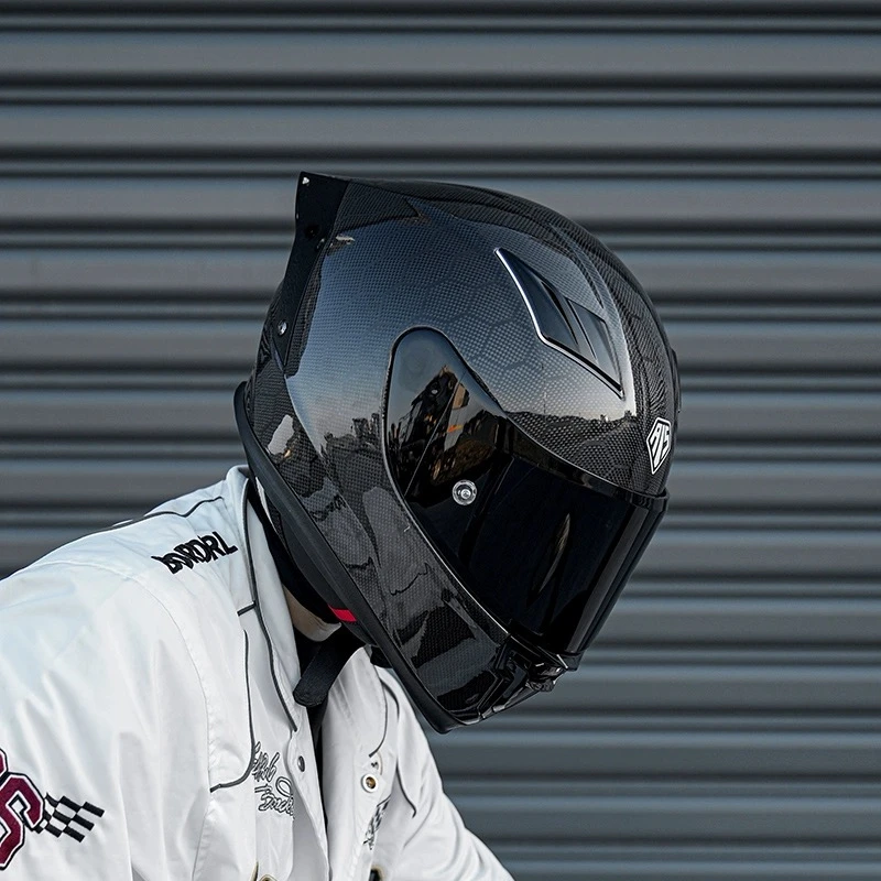 【送蓝牙】艾狮碳纤维头盔男摩托车全盔3K超轻机车安全盔四季3C认证