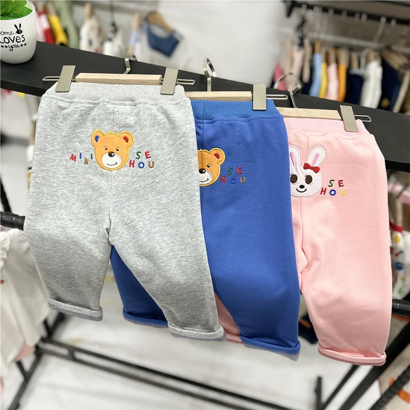 日系童装裤子批发春秋季新款男女童卡通小熊小兔多色休闲卫裤2965
