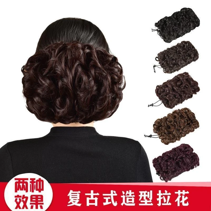 拉花发包民国风假发短卷盘发假发包蓬松发髻拉花复古盘头气质包邮