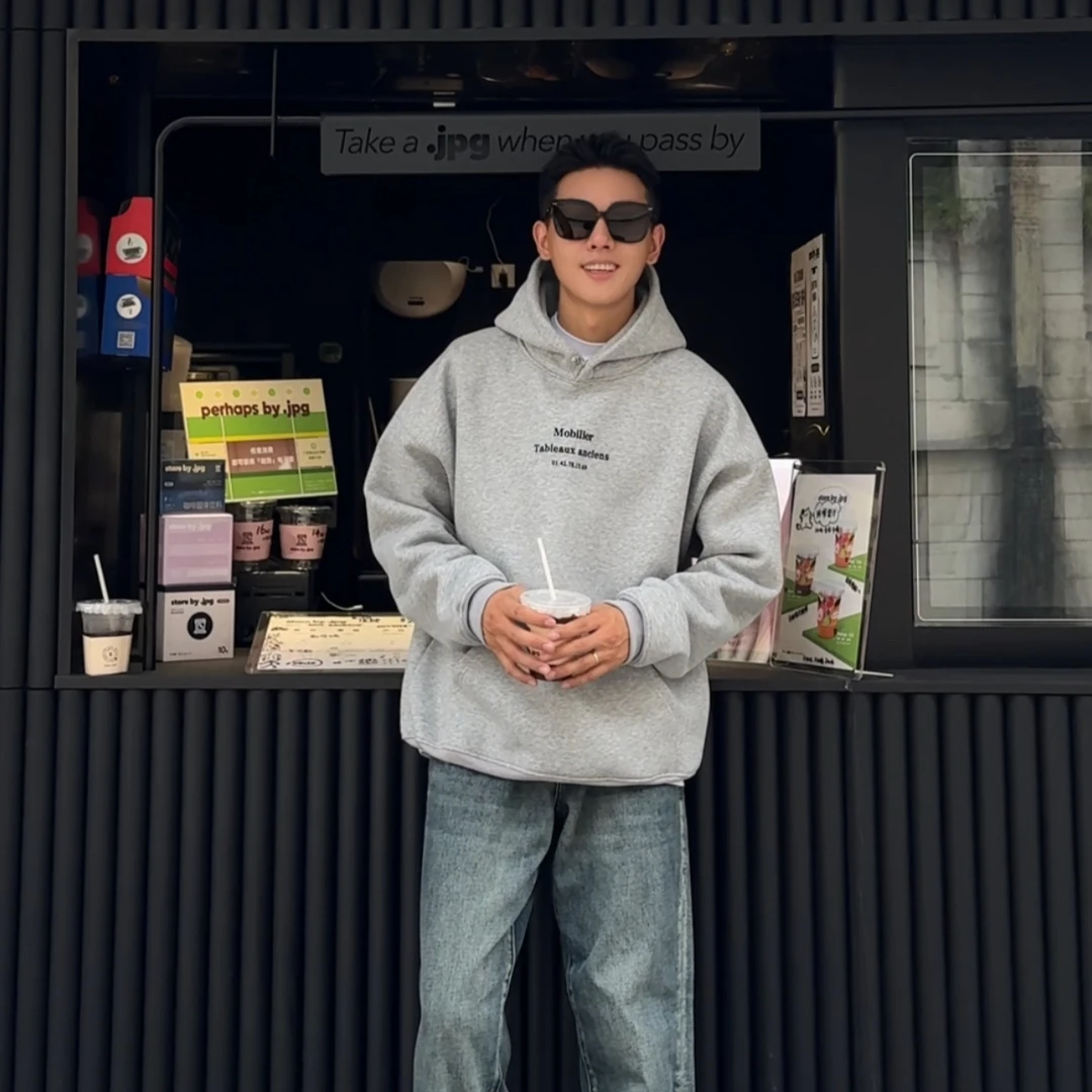 GY高克重重磅加绒加厚宽松连帽卫衣男女同款