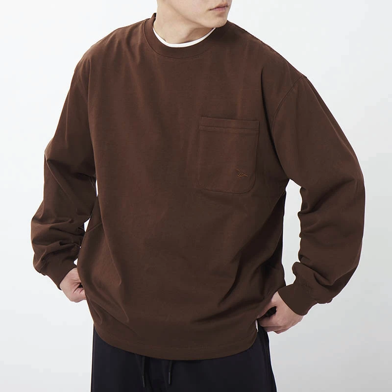 AWT22秋冬日系简约休闲TEE300G纯棉重磅小领口廓形印花T恤男女