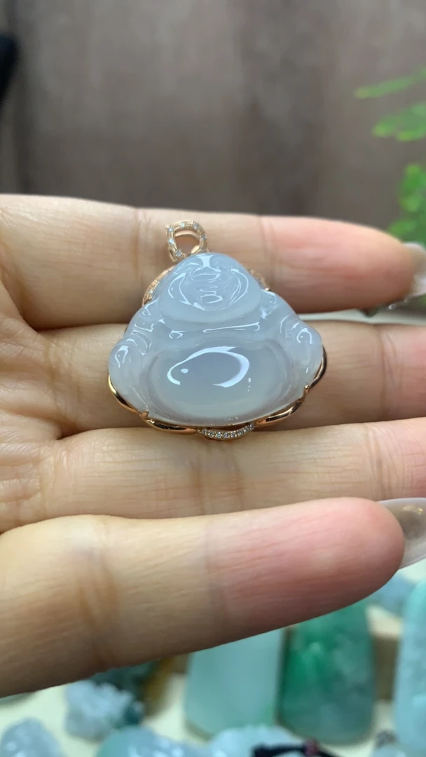 天然翡翠A货冰佛
