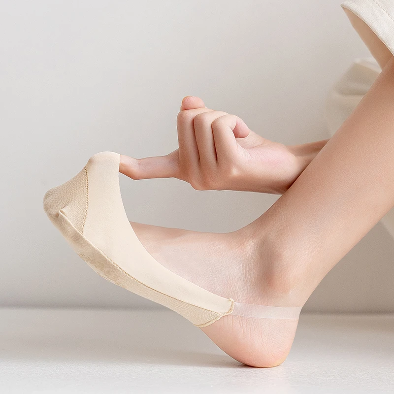 冰丝吊带船袜女士夏季薄款浅口袜子不掉跟半截隐形棉袜防滑短袜套