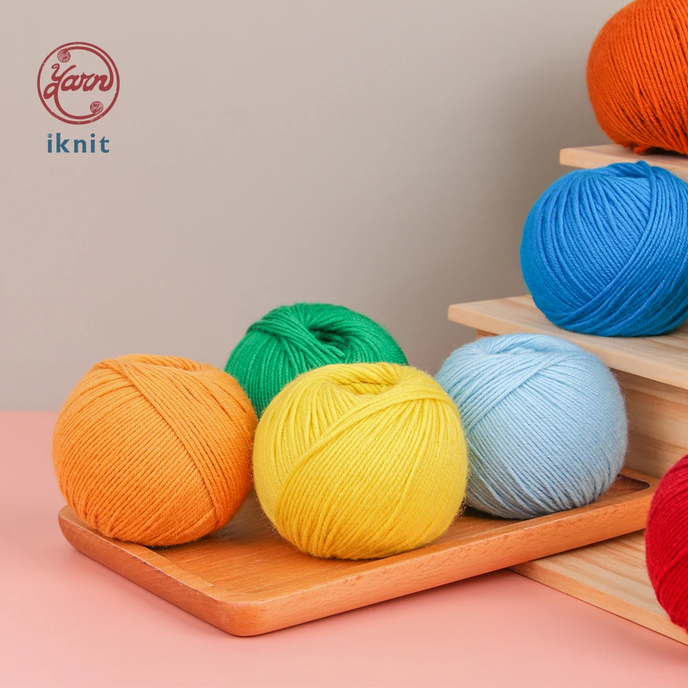iknit暮雪100%特细美丽诺羊毛手编中粗线创意手工编织创意儿童