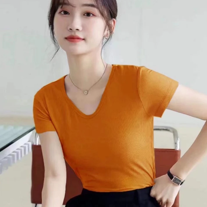 丽家四季款短袖T恤 时尚百搭显瘦简约款舒适升级五排扣女内内3121