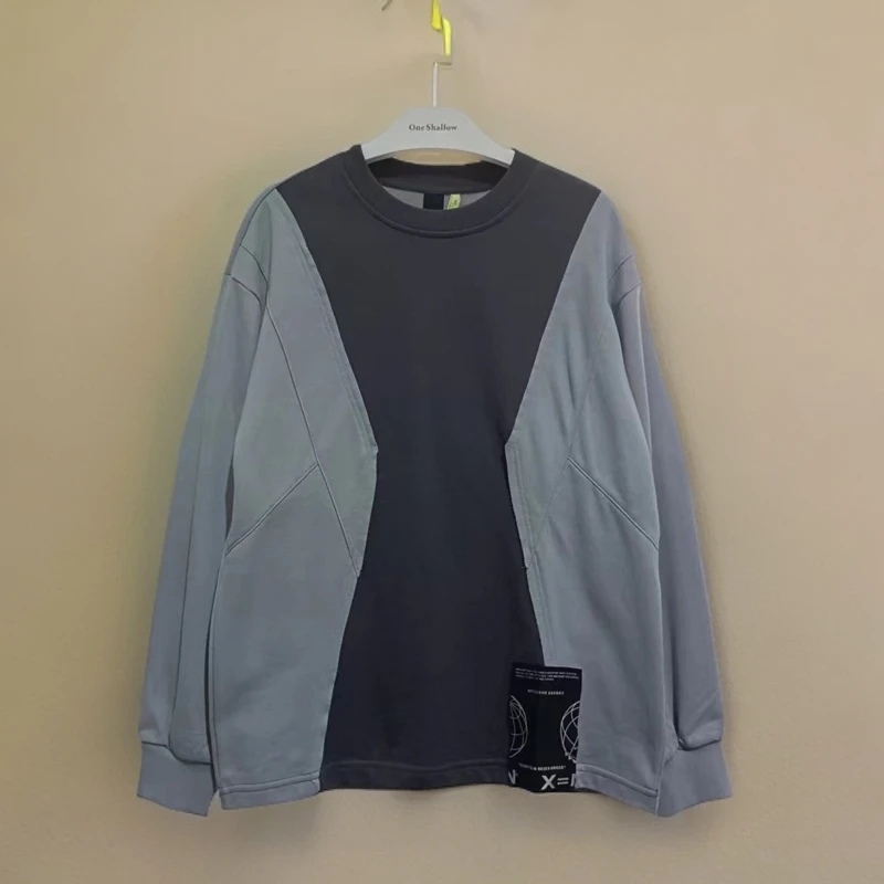 男女同款，潮牌春秋撞色拼接潮流宽松圆领卫衣4090