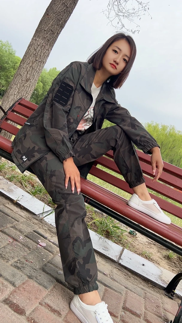 815速干网格抗撕裂套装男装夏季吸汗透气户外登山迷彩工作服防晒