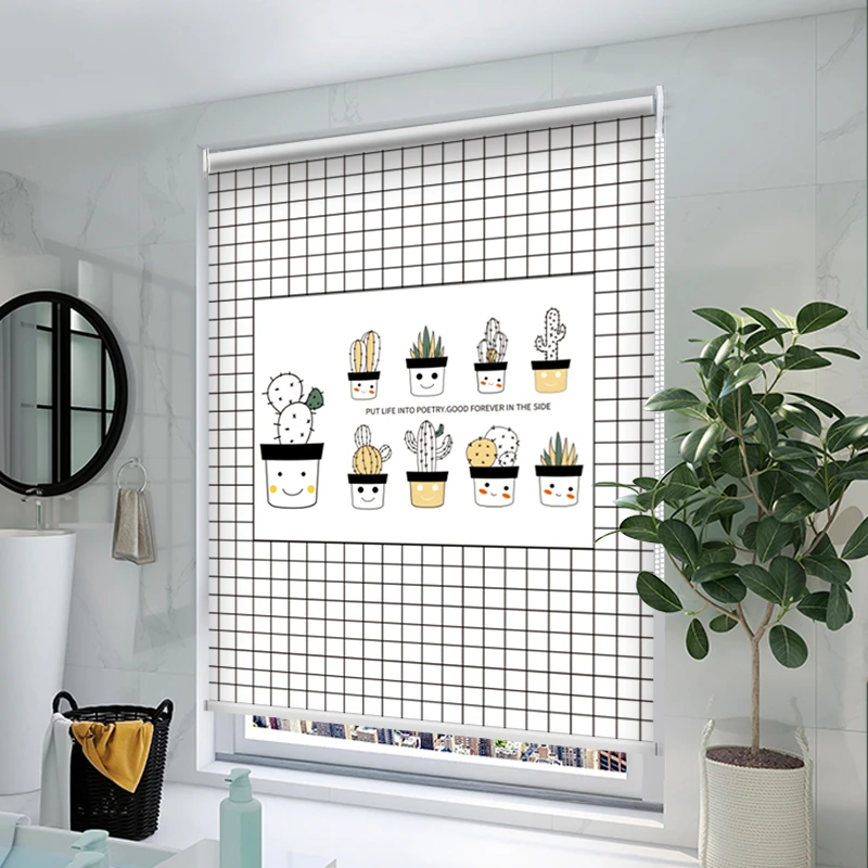 窗帘卷拉式卫生间卷帘防走光免打孔窗户遮挡帘浴室厕所拉帘家用