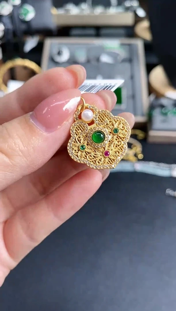 【闪购商品】翡翠吊坠(不含链)银S925镶嵌如意