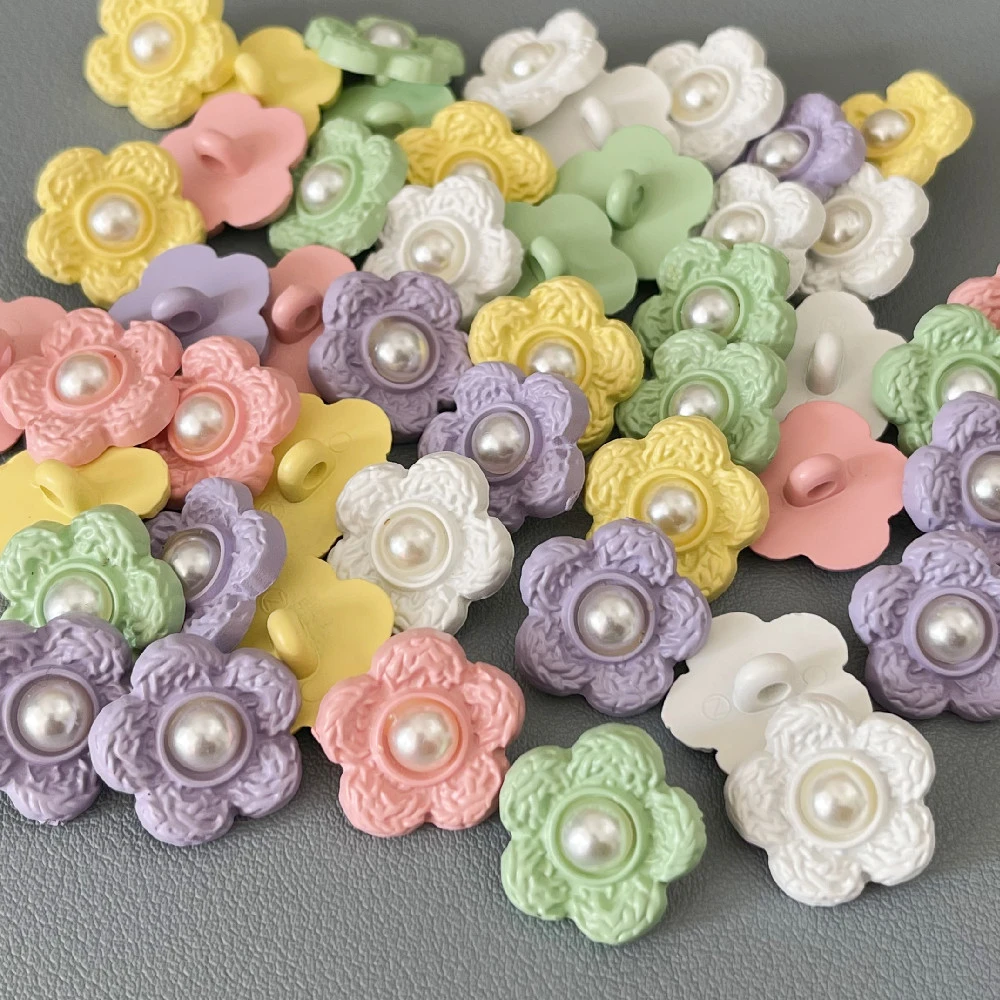 1.6cm可爱小花朵塑料纽扣女孩衬衣开衫毛衣马甲扣子小外套钮扣