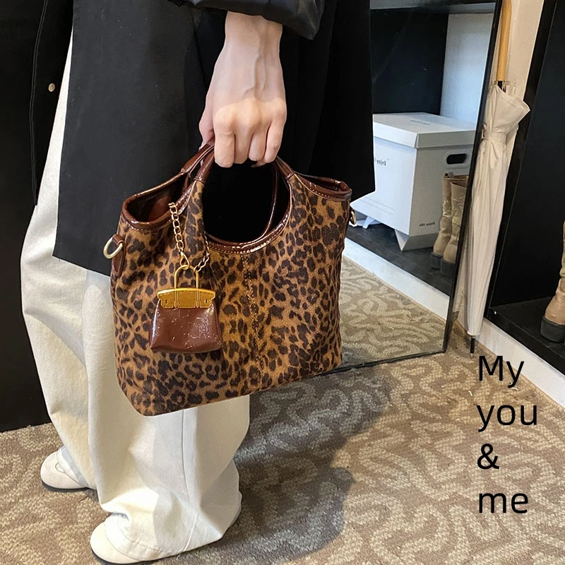 【My you&me】豹纹复古时尚百搭网红轻奢秋冬棕色印花单肩斜挎包包