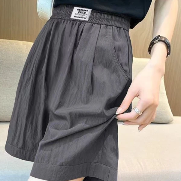 冰丝短裤阔腿裤夏季薄款宽松显瘦百搭直筒凉凉裤运动休闲五分裤女