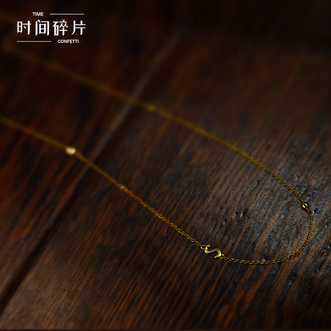 坠链均925银 【孙二娘】气质字母项链锁骨链叠戴小众项链TC 9190