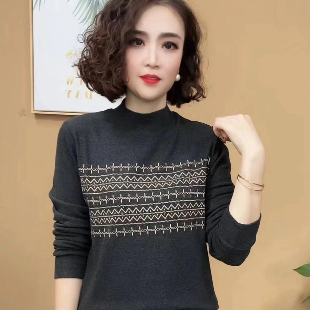 2024新款时尚洋气百搭减龄显瘦打底衫女士上衣#1878