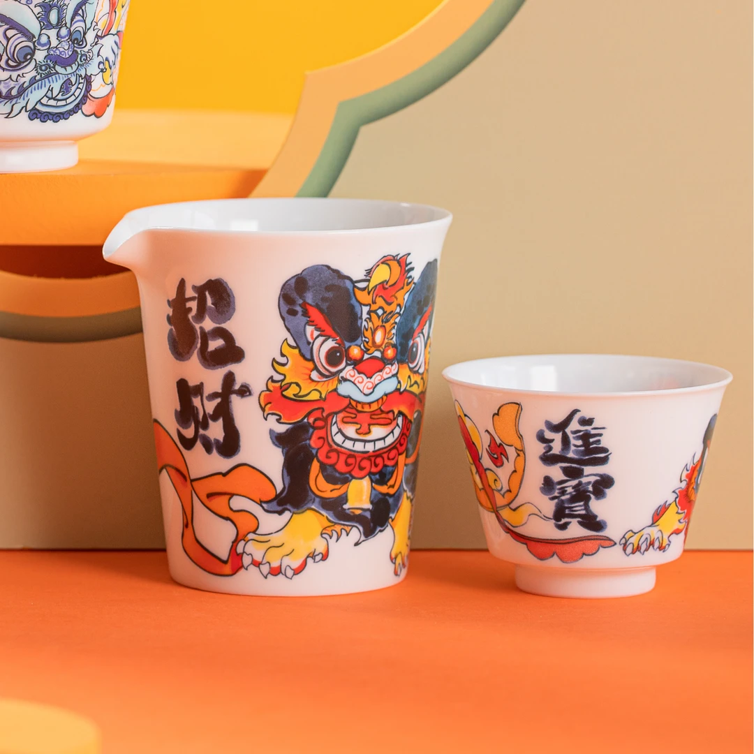 礼盒专属代拍 景德镇国风原创 釉下 五彩 盖碗杯子