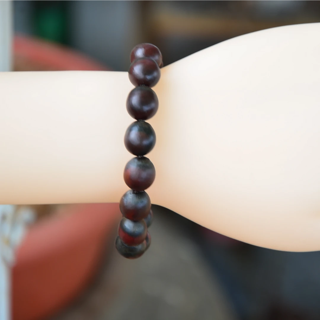 非金属纯天然红色精选无打磨高油高密高亮水滴形无患子木患子手串