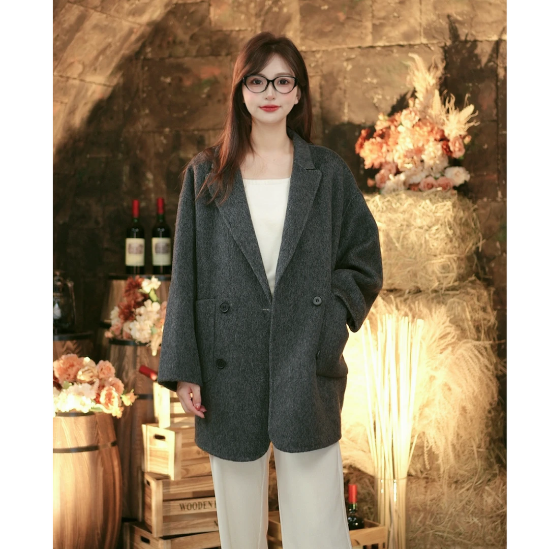 COMESEDEN/卡曼丝汀2024女士新款韩版秋冬休闲宽松时尚百搭大衣女