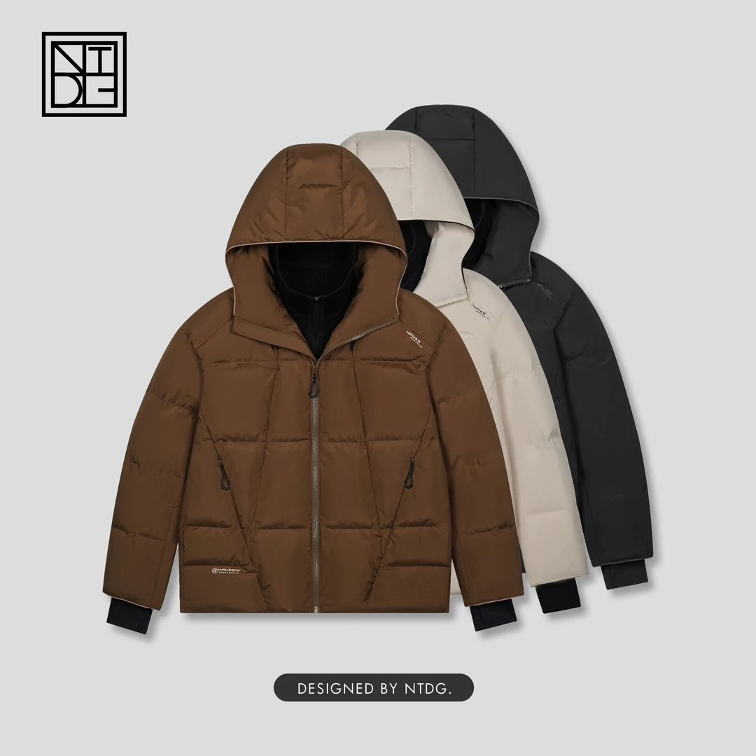 冬季白鸭绒休闲时尚假两件连帽羽绒服FG23616