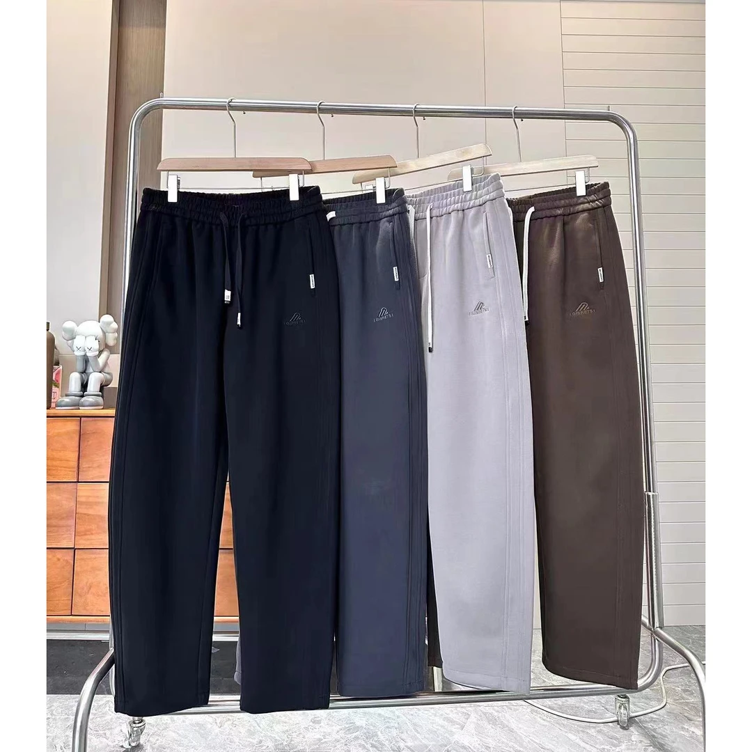 秋冬百搭刺绣户外男士运动卫裤系带直筒裤58-5180