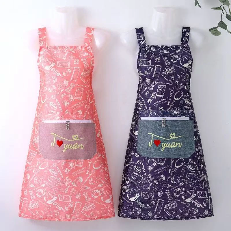 时尚围裙女新款洋气夏天薄款厨房做饭工作服超薄围腰防水防油家用