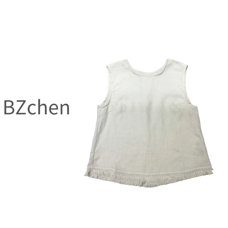 陈洁推荐 夏季新款纯色百搭拼接休闲无袖背心