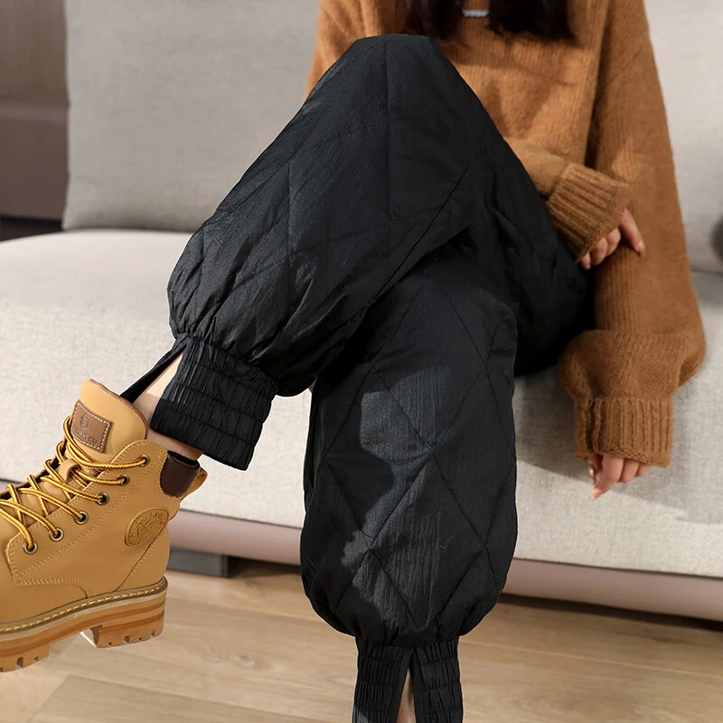 高级羽绒裤女外穿秋冬季时尚宽松加厚保暖轻便棉裤小个羽绒