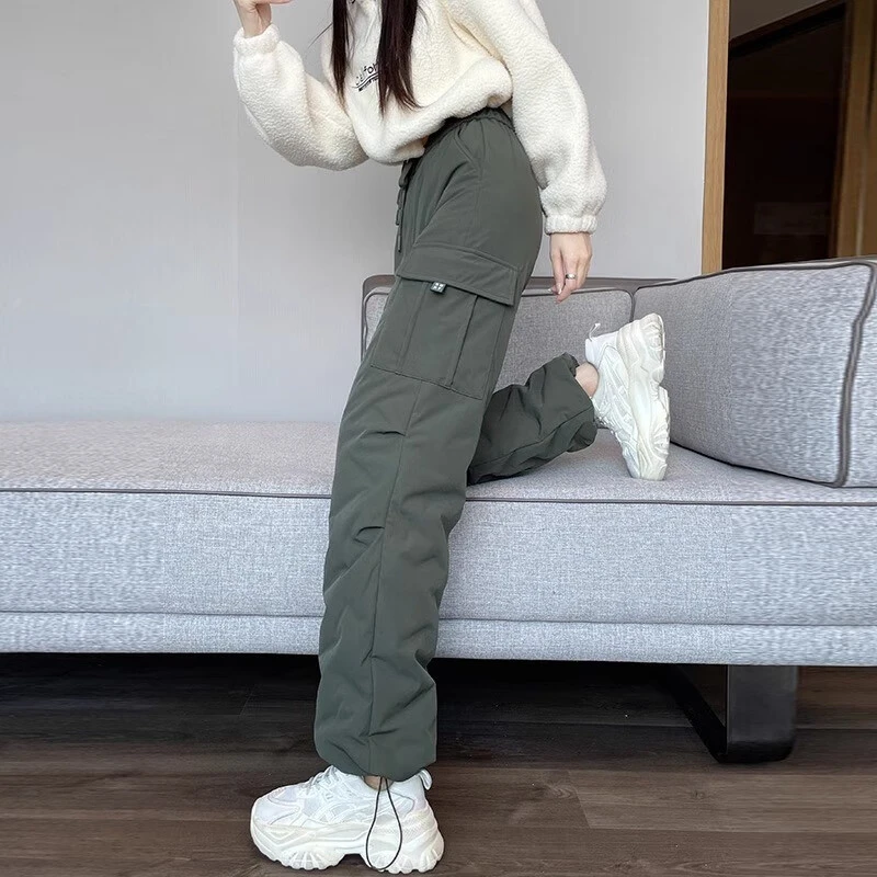 白鸭绒羽绒工装裤女外穿冬季2025新款零下40度防寒轻薄轻量化时尚