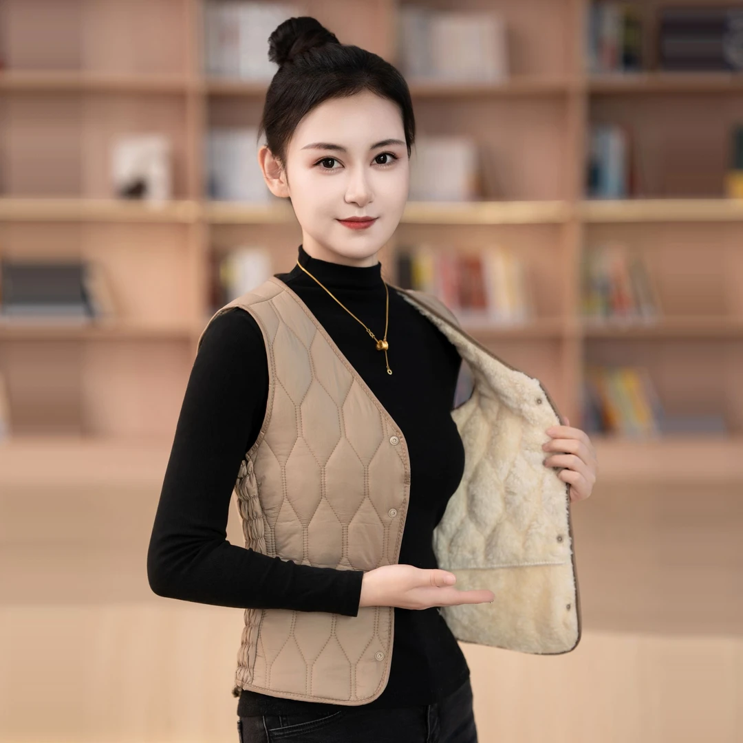 女士2025秋冬新款防寒保暖棉马甲中式加绒加厚中老年贴身内穿背心